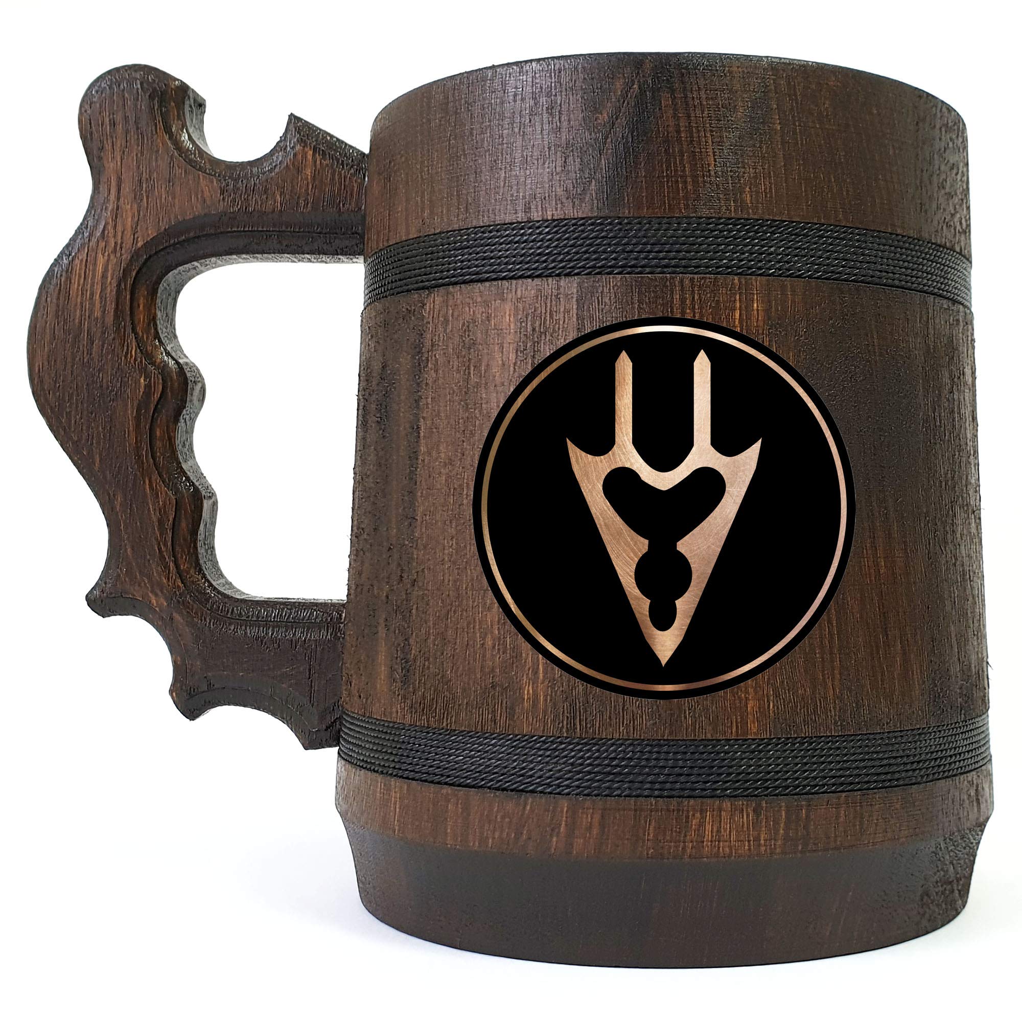FF Dragoon Beer Mug, FF XIV Jobs Wooden Stein, Personalized Engraved Beer Mug