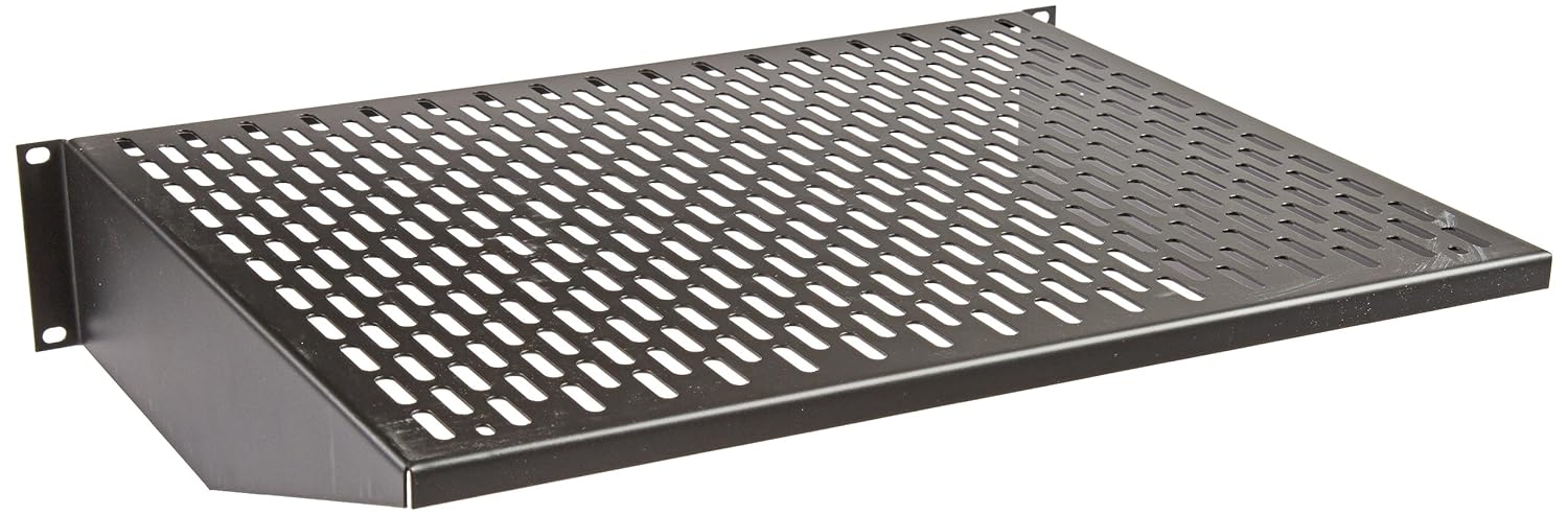 Crеаtіvе Prоduсt Hellermann Tyton T19X145V Vented Cantilevered Equipment Shelf, 2U, Steel, Black