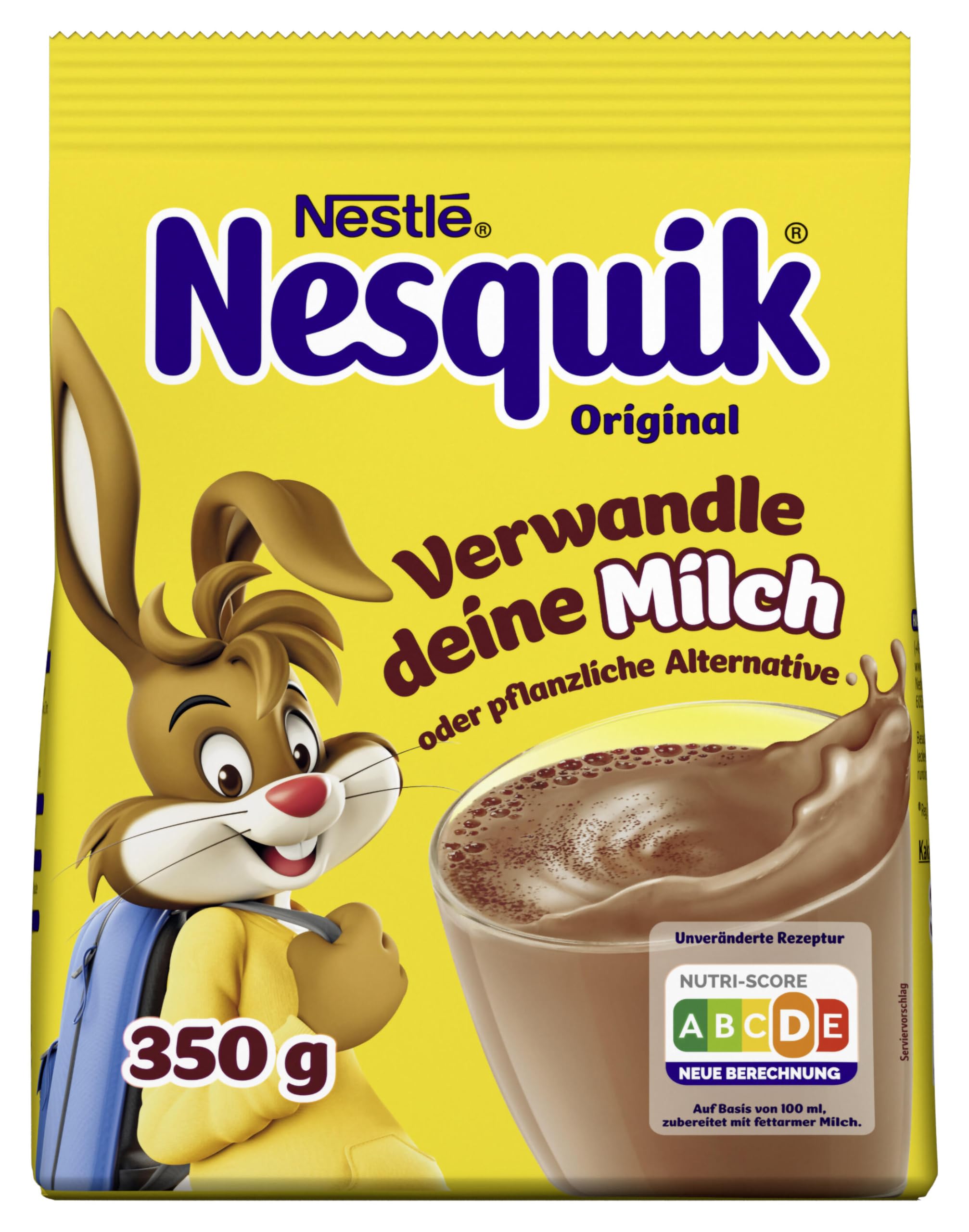 Nestlé Nesquik Original kakaohaltiges Getränkepulver, ideal für Milchshakes & heiße Getränke, 1er Pack (1 x 350g)