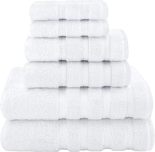 American Soft Linen - Juego de 6 toallas 2 toallas de baño 2 toallas de mano y 2 toallitas 100 algodón turco súper suave y absorbente para baño y American Soft Linen - Juego de 6 toallas 2 toallas de baño 2 toallas de mano y 2 toallitas 100 algodón turco súper suave y absorbente para baño y
