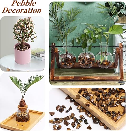 Miniatura 3 de QICQDRAM Piedras preciosas pulidas, cristales de rocas de 0.9 libras14.29oz, piedras naturales de ojo de tigre, chips de cristal a granel para