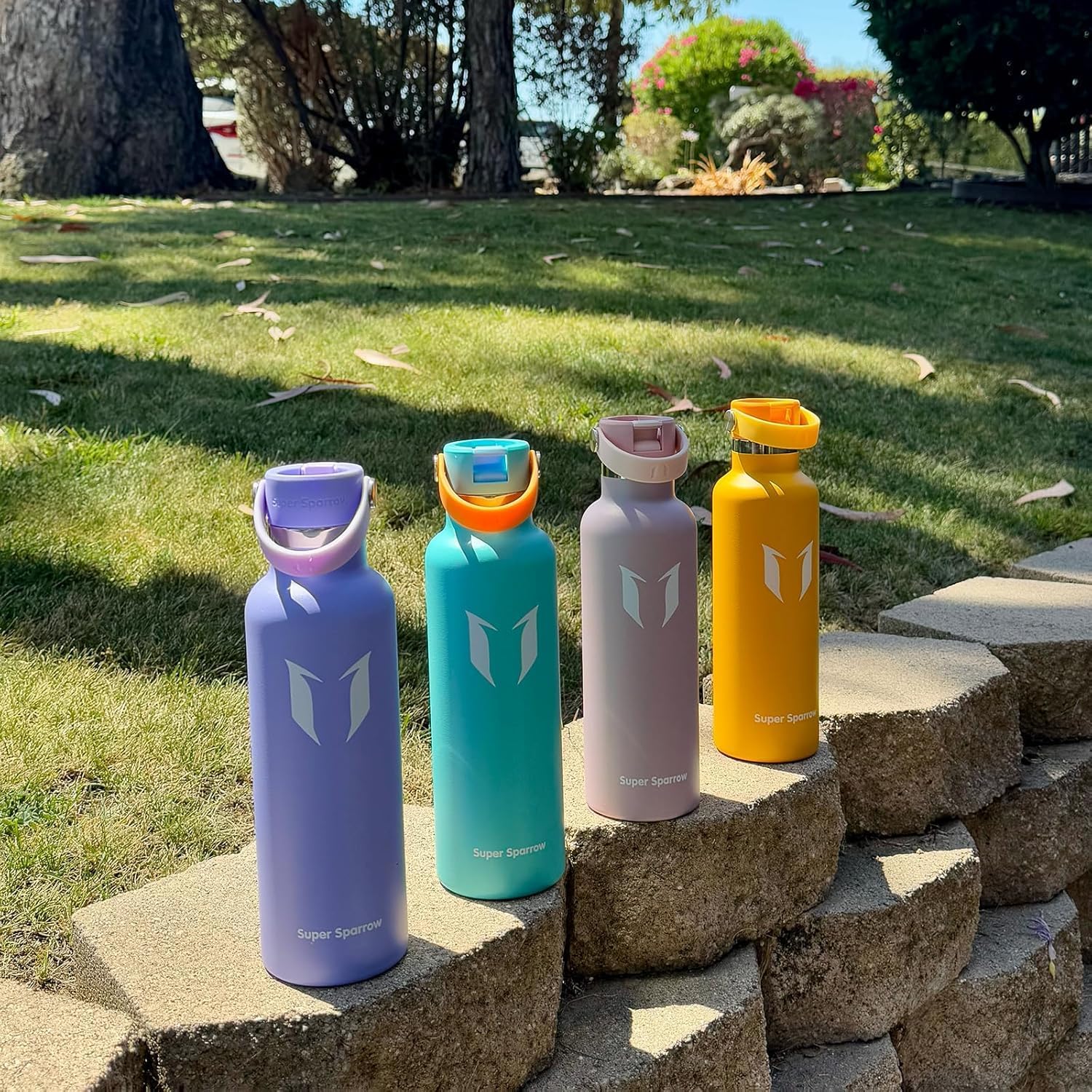 Super Sparrow Insulated Water Bottle - 17 Oz / 25 Oz / 34 Oz - Standard Mouth FlipFlow Flask - BPA Free, Leak Proof Drink Bottle- Ergonomic Straw Water Bottles for Work, Gym, Travel, Sports - Image 5