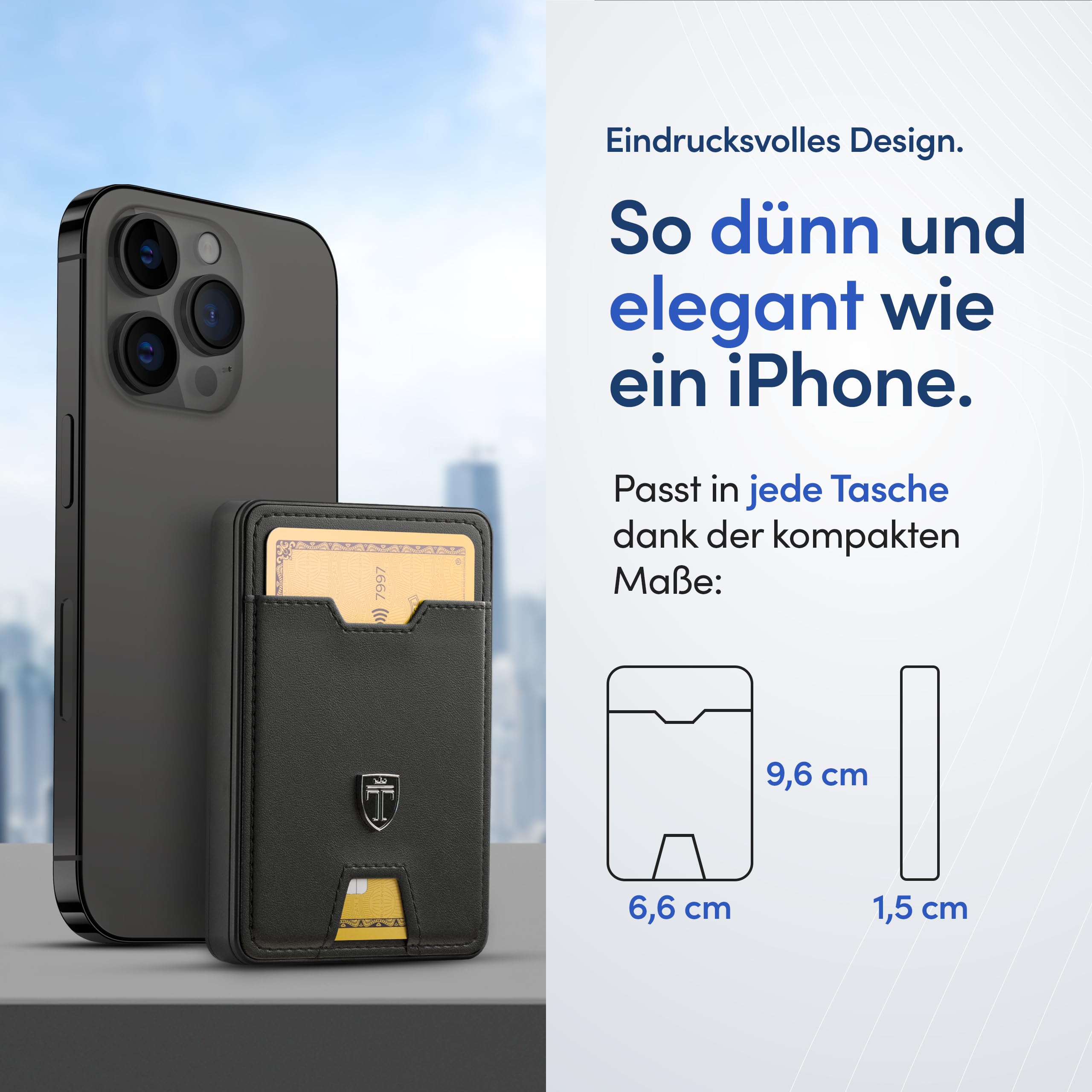 TRAVANDO SWYPE Echtleder Aluminium Pop-Up Wallet für 6-7 Karten - Geldbörse für Herren mit RFID Schutz - Geldbeutel mit Geldfach - Kartenetui mit Geldstasche - inklusive Geschenkbox (6-7 Karten)