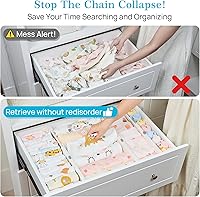 Vista 2 de Vtopmart 16 Pack Drawer Dividers for Clothes, 4" High 11.3"-17" Adjustable Expandable Dresser Drawer Organizer, Plastic Drawers Separator for