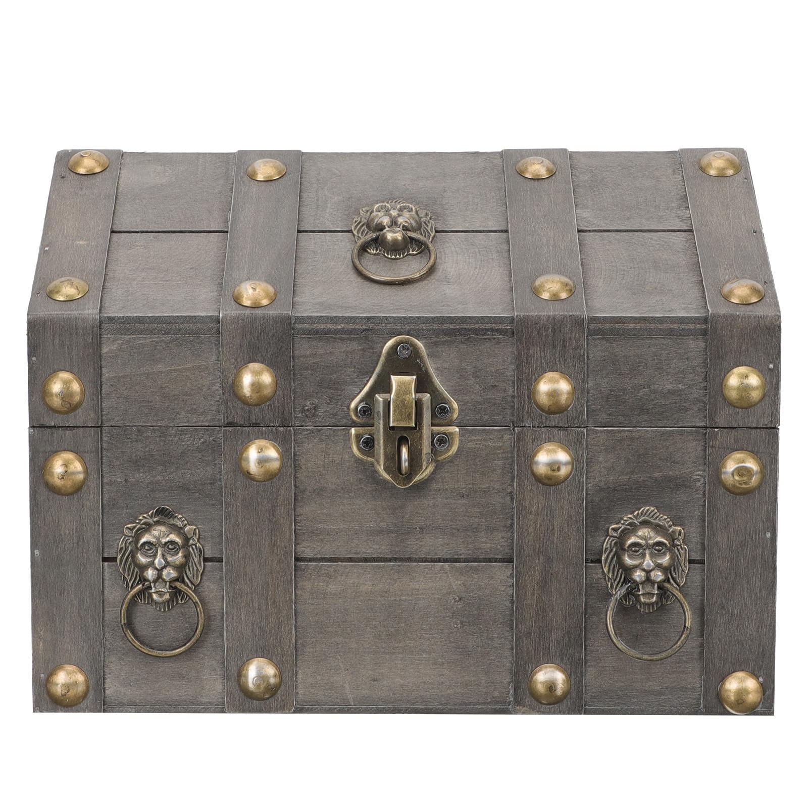 Homoyoyo Vintage Holz Schatzkiste mit Schloss Dekorative Aufbewahrungsbox für Schmuck Holzkiste Staubschutz Organizer für Ringe und Halsketten