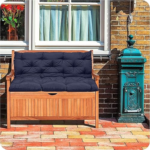 Miniatura 4 de YXMKJOS - Cojín de columpio de repuesto impermeable para porche al aire libre, cojín de banco de 2-3 plazas, cojines de repuesto lavables para banco