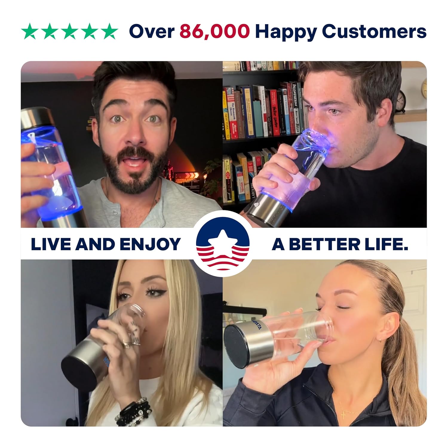 HydroWata, Hydrogen Water Bottle, Hydrogen Water Generator with Advanced SPE PEM Technology, 420ml(14OZ) Hydro Water Machine, Portable Water Ionizer for Office, Travel, Fitness & Everyday Hydration