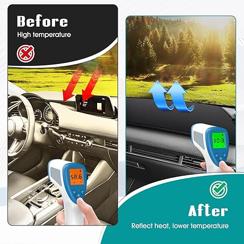 Miniatura 58 de FIILINES - Cubierta para tablero, accesorio para tablero de malla antideslizante, parasol sin reflejos y protector compatible con Toyota RAV4