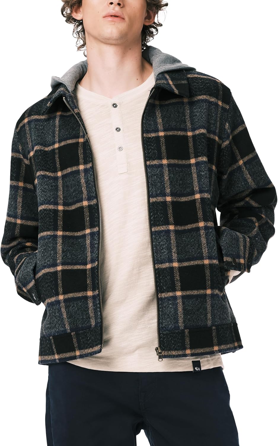 Buffalo David Bitton Men's Shirt Style Shacket Jacket, Charcoal Zip, Small