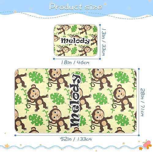 Miniatura 4 de Custom Monkey Leaves Crib Mattress Protector Pad for Boys Girls Baby Ice Silk Mat Bed Toddler Mattress Sheets Cooling Mattress Topper for Newborn