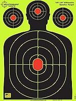 Vista 3 de Objetivos Splatterburst - 18 x 24 pulgadas - Objetivo de silueta de salpicadura - Vea fácilmente sus disparos en amarillo fluorescente brillante al