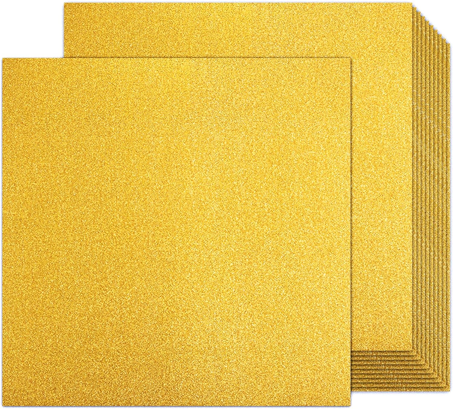 Doublesided Gold Glitter Cardstock Paper Goefun 24