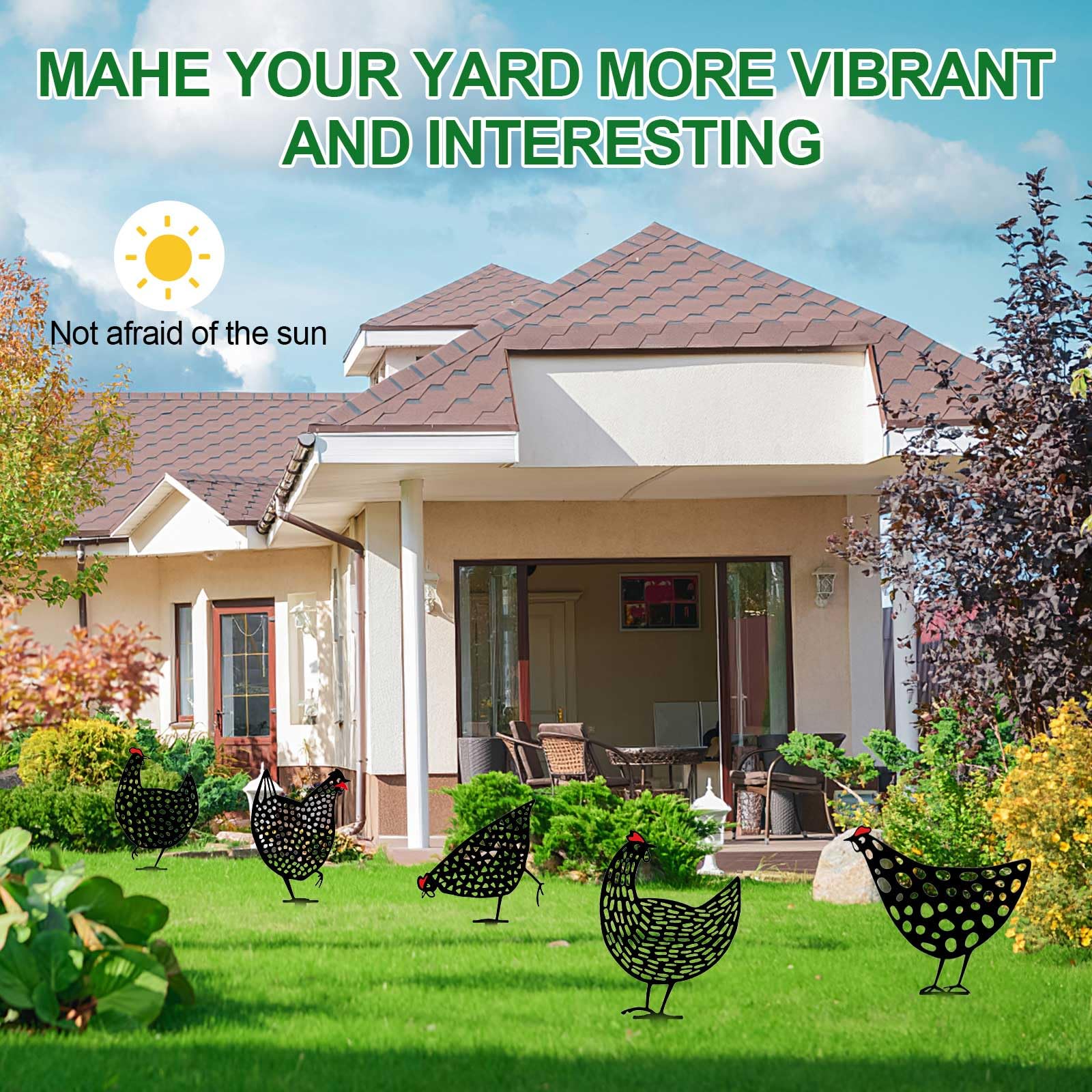 1 Pz Giardino Gallo Statua Scultura Di Pollo Per La Decorazione Del Cortile Figurina Di Gallina Resistente Alle Intemperie Per La Decorazione Esterna Della Casa Del Cortile Del Patio