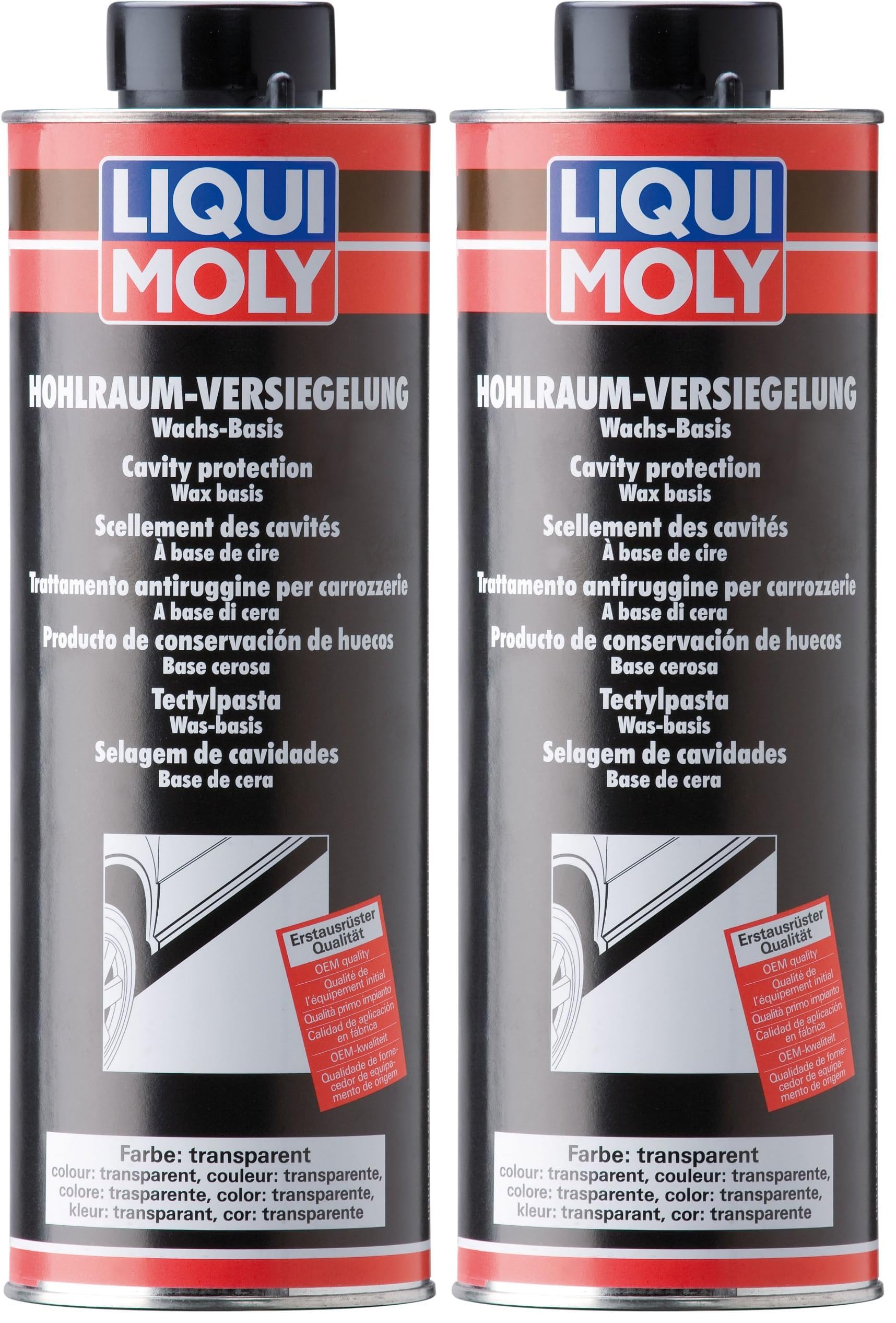 Liqui Moly Hohlraumversiegelung transparent | 1 L | Karosserieschutz | Unterbodenschutz | Hohlraumversiegelung | Art.-Nr.: 6116 (Packung mit 2)