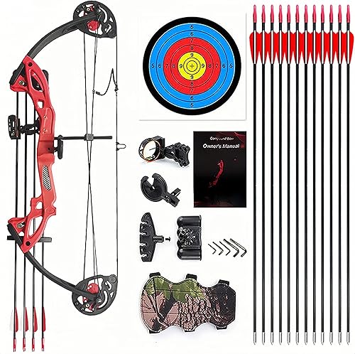 Miniatura 9 de Lanneret Juegos de arco compuesto y tiro con arco – Arcos compuestos de tiro con arco a mano derecha, 15-29 libras, peso de tracción ajustable