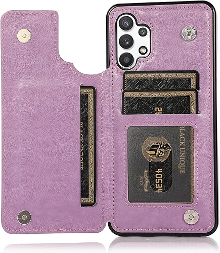 Vista 15 de Funda de teléfono para Samsung Galaxy A32 5G de 6.5 pulgadas con protector de pantalla de vidrio templado, tarjetero/tarjetero/cartera, soporte