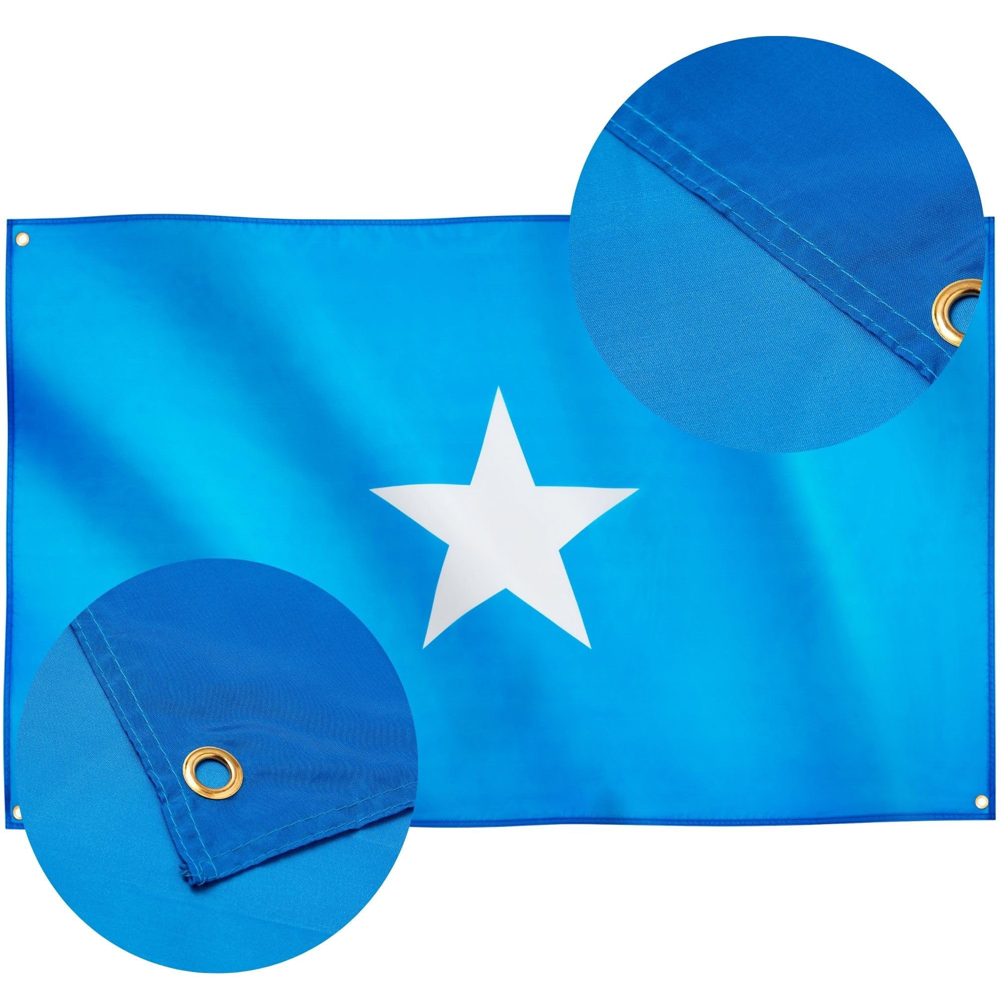 Runesol Somalia Flag, 91x152cm, 3ft x 5ft, 4 Grommets, Eyelet In Every Corner, Isra and Mi’raj, Somalian Flag, Somali - Image 4