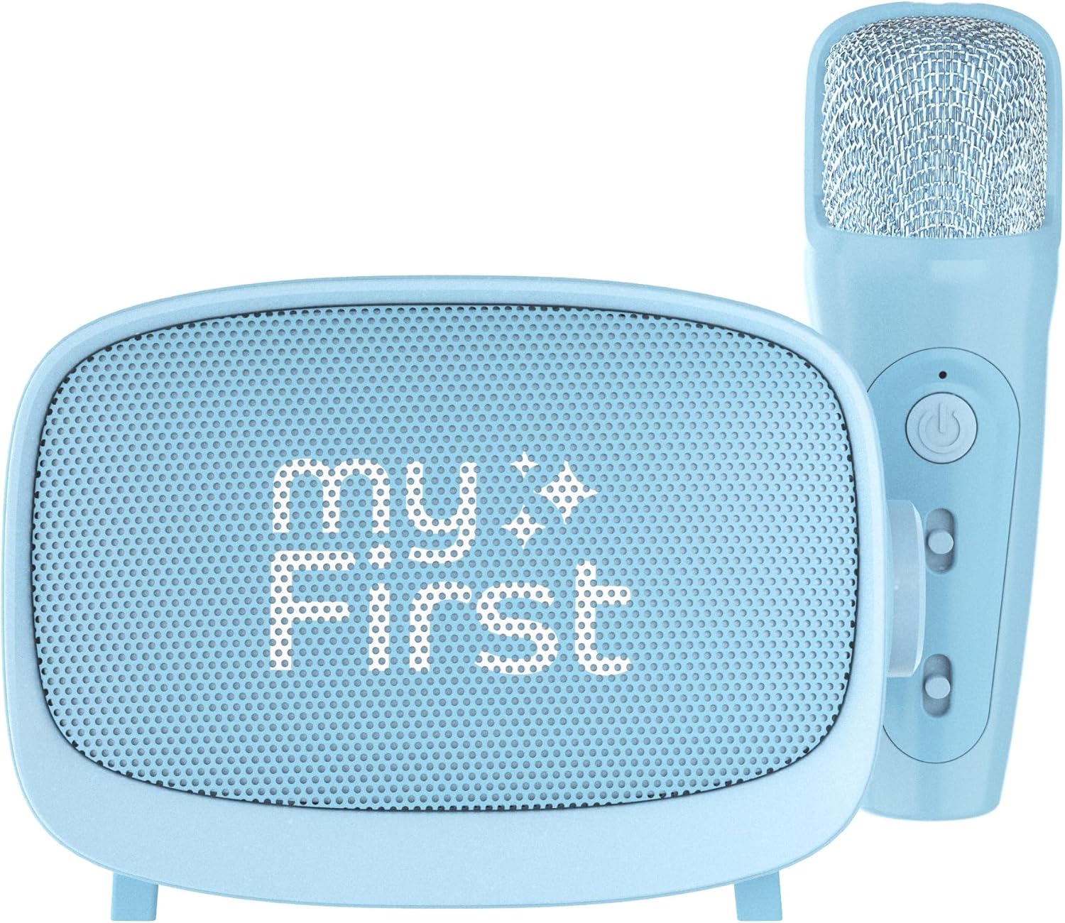 myFirst Voice 2 - Kids Mini Karaoke Machine with Wireless Microphone and Voice Changer for Kids, Portable Bluetooth Speaker, Christmas Toys Gifts for Girls and Boy 3-12 Years Old (Blue)