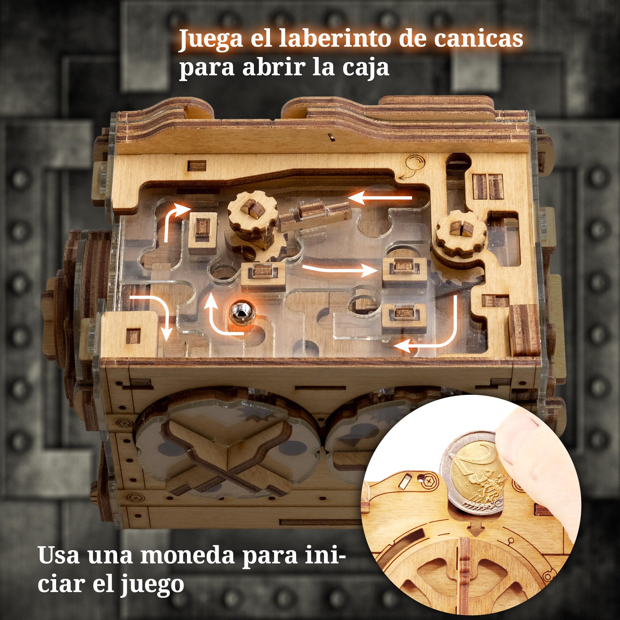 iDventure A-Maze-ing Safe - Caja de rompecabezas de mármol Run Money - Embalaje de regalo complicado - Rompecabezas 3D para adultos - Juego de sala de escape - Teaser - Gadget de regalo de cumpleaños
