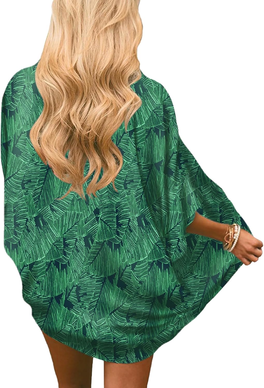 Chunoy Women Floral Beach Wear Cover Up Chiffon Kimono Cardigan Open Front Blouse Top - Image 4