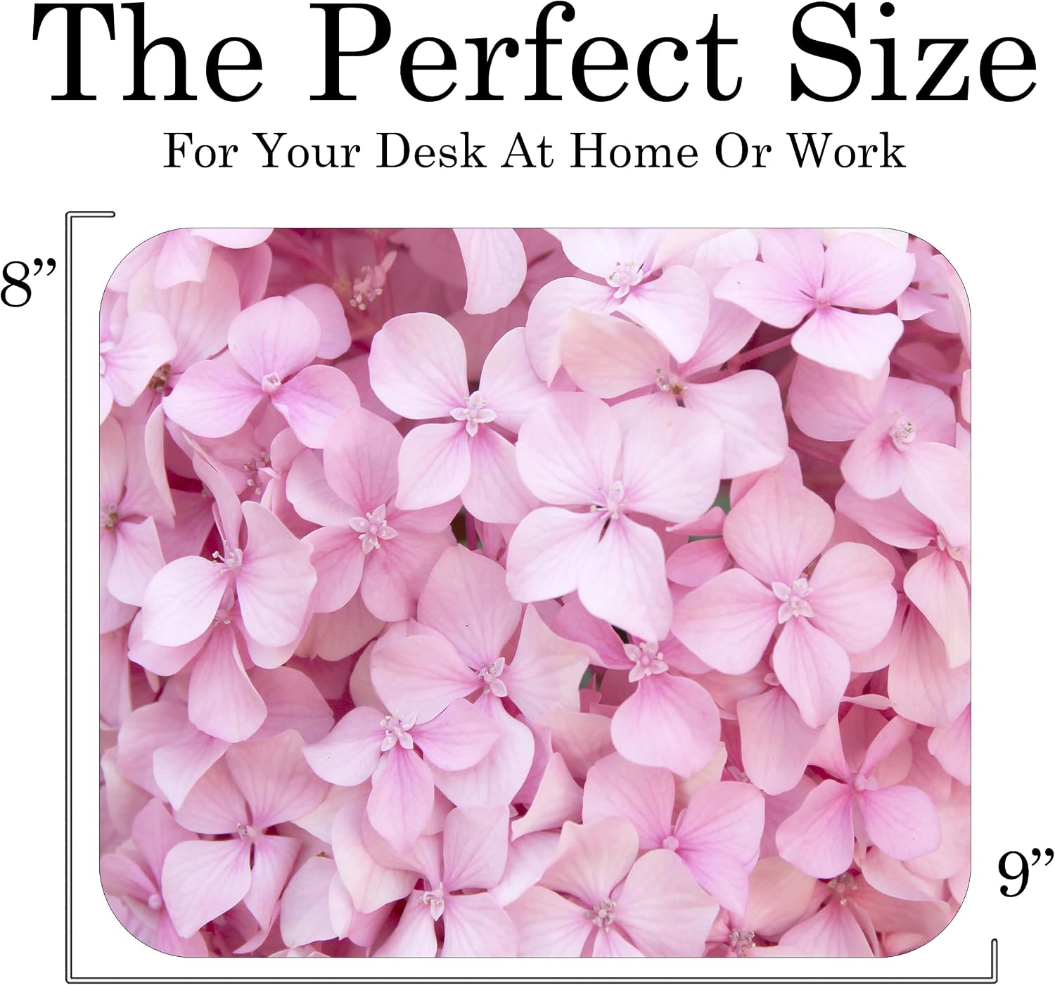 Floral Pattern Flower Mouse Pad Mat Mousepad for Desk Computer Laptop PC Gaming Home or Office Gift for Her Flowers (Pink Hydrangea MP103) image 3