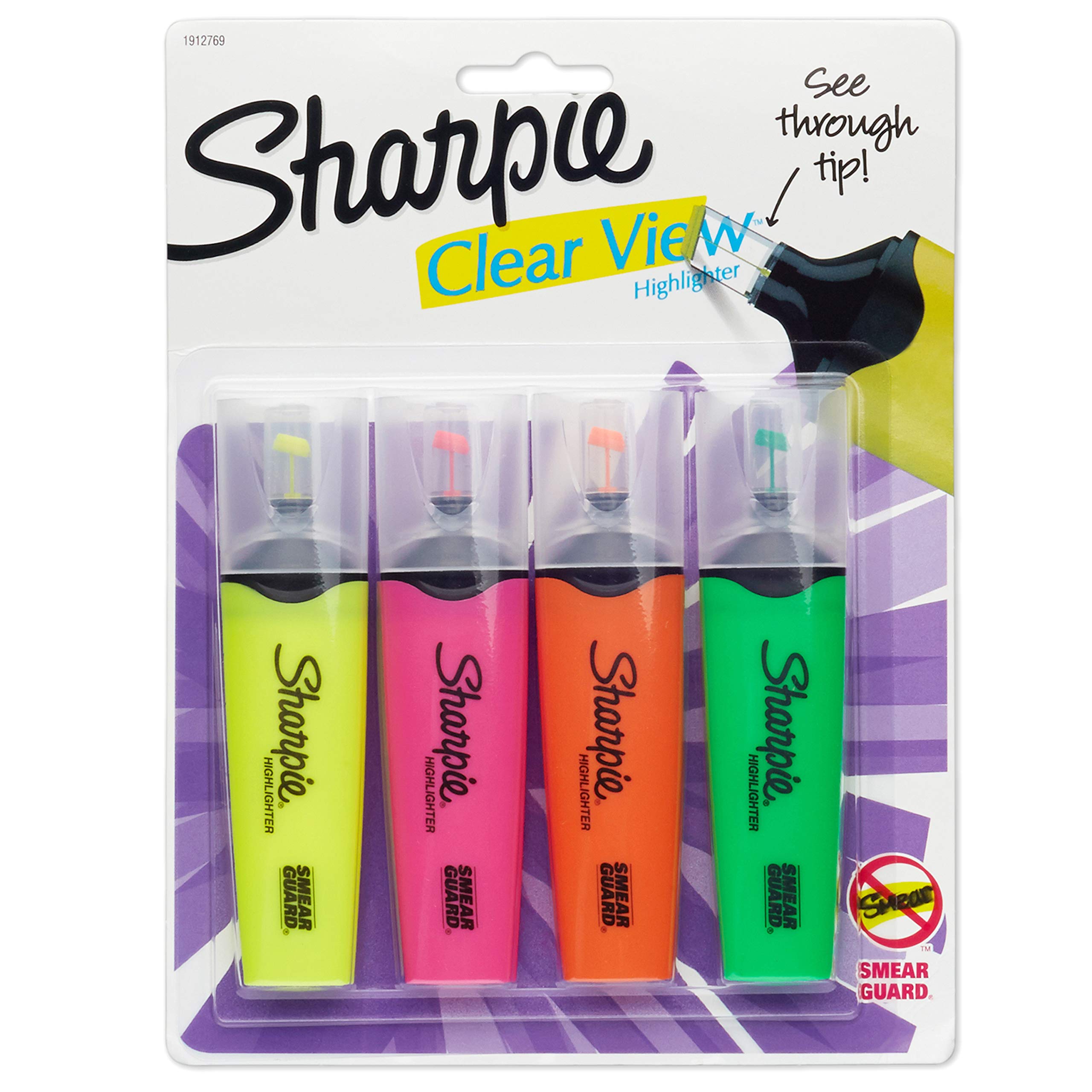 Buy Sharpie Highlighter, Clear View Highlighter with SeeThrough Chisel
