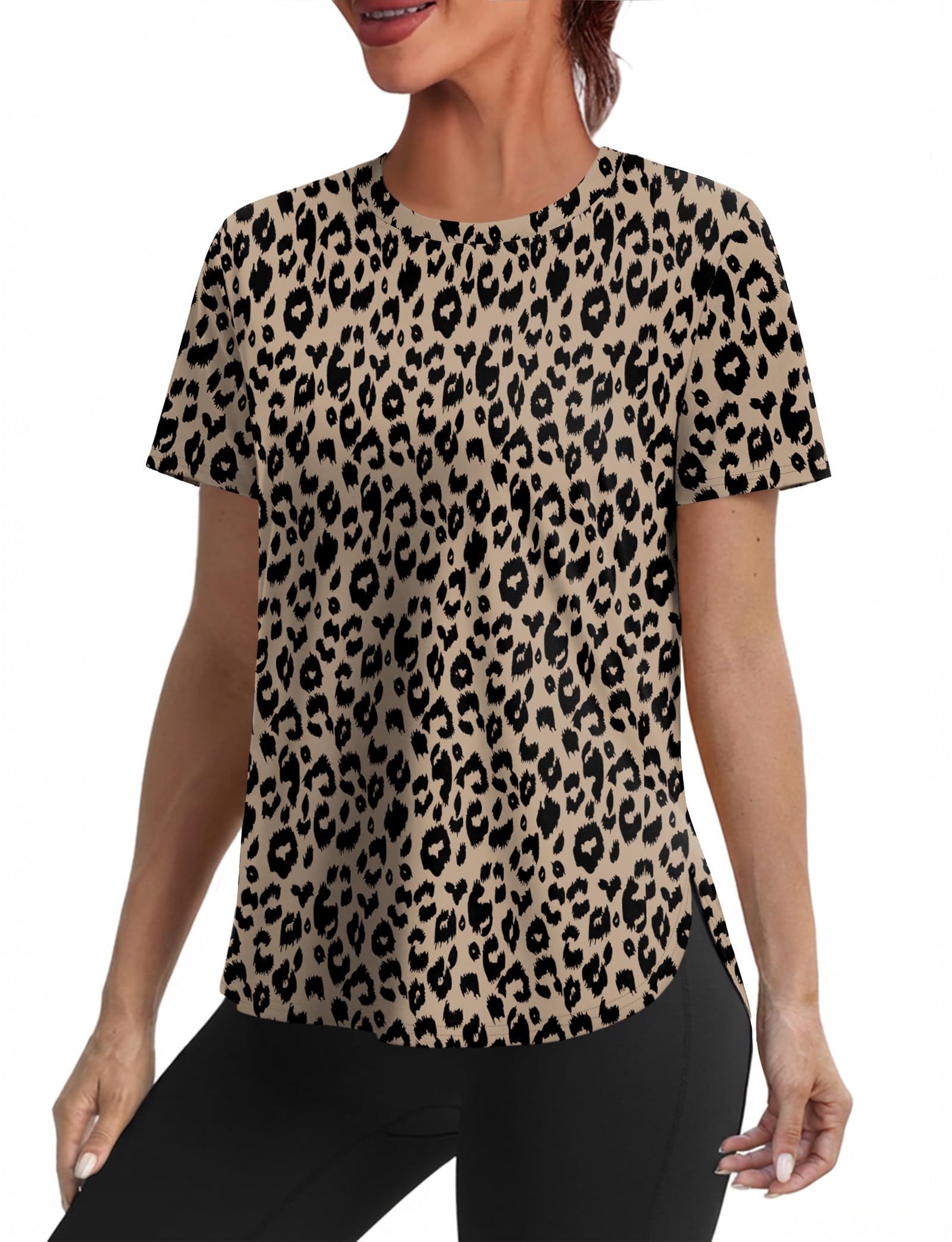 Women's Workout Tops for Women Sun Shirts UPF 50+ Short Sleeve UV Protection Shirt Lightweight Quick Dry Hiking Top for Women — view 10