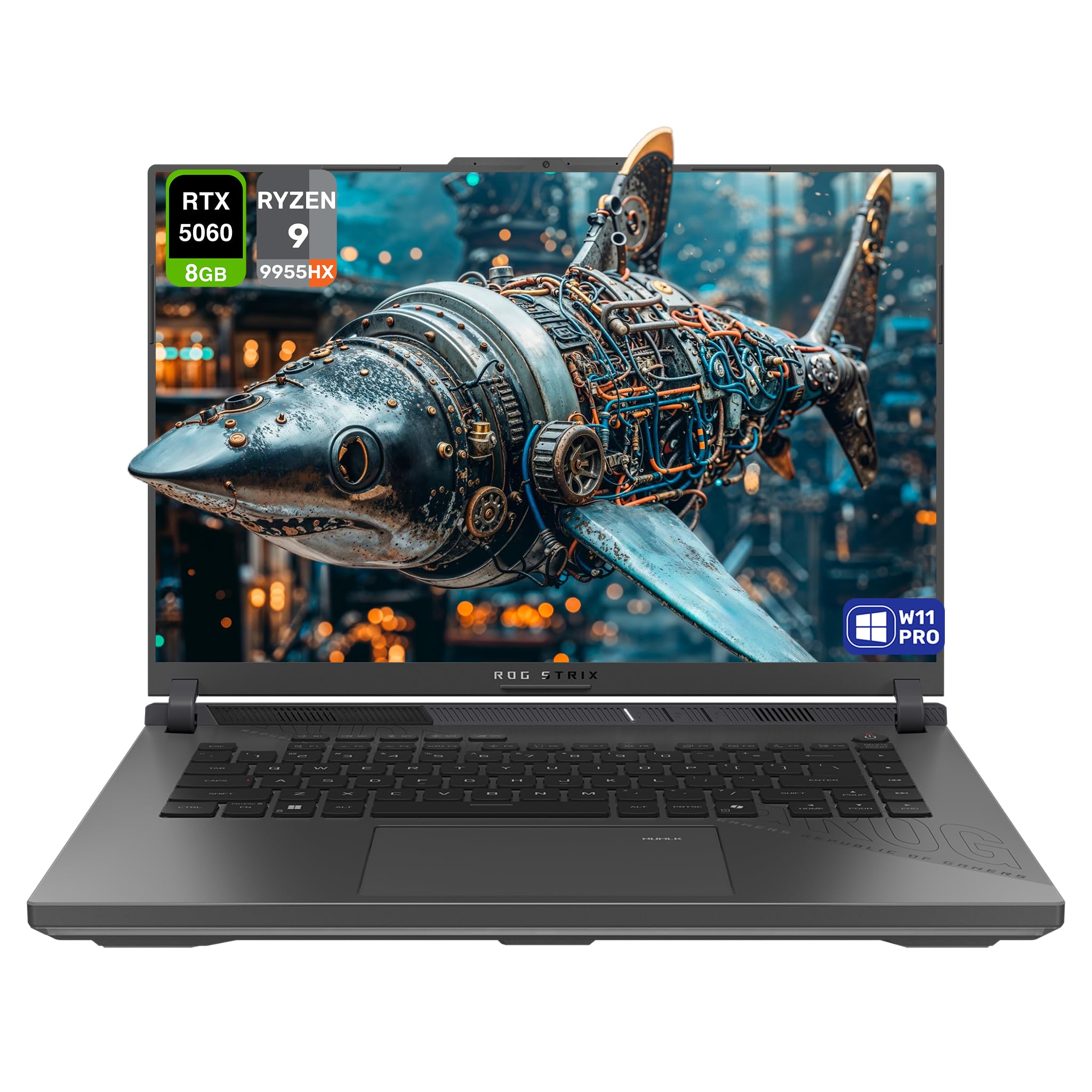 ASUS ROG Strix G16 Gaming Laptop, AMD Ryzen 9-9955HX, 64 GB DDR5 RAM, 4 TB PCIe SSD, 16