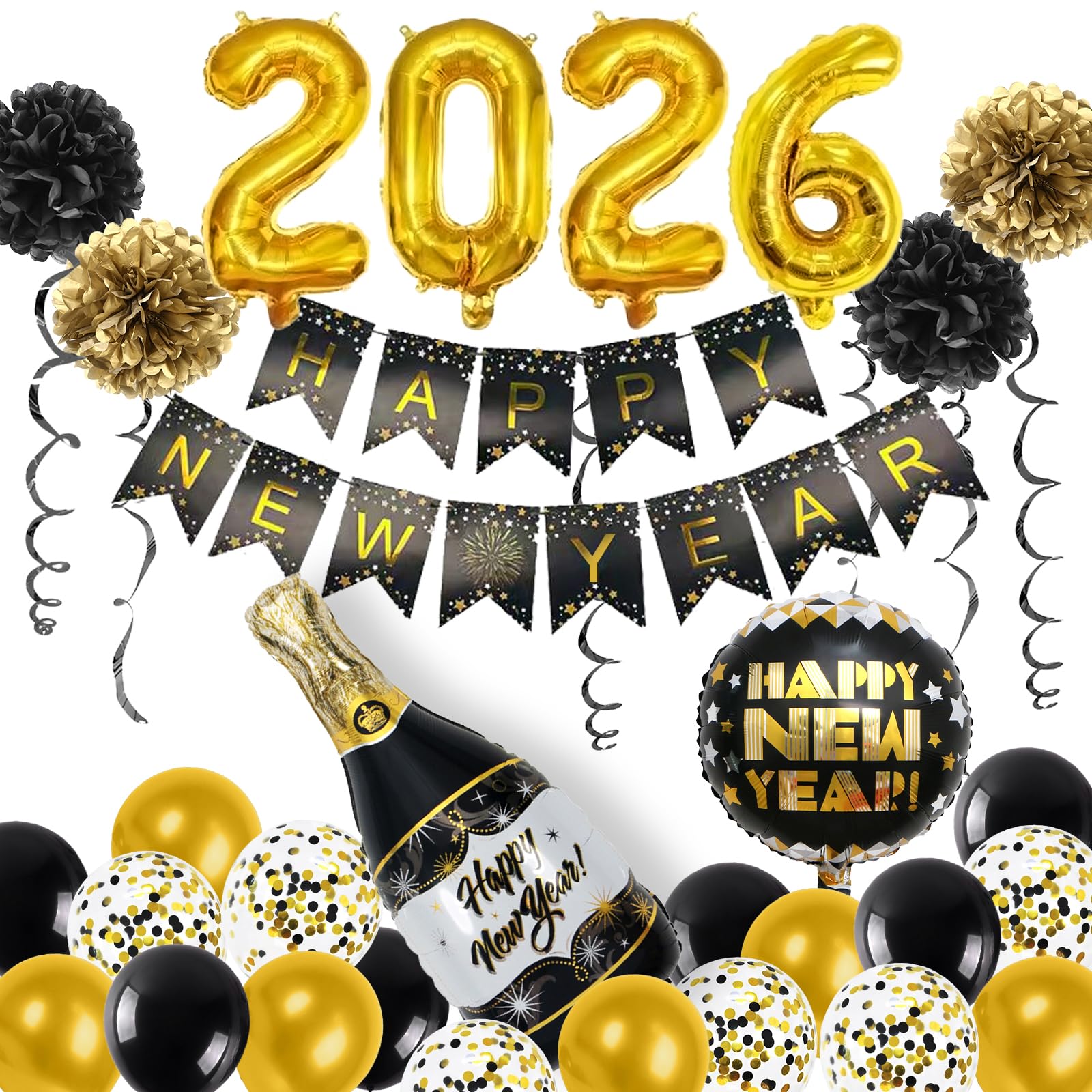 Amazon | 2026 HAPPY NEW YEAR バルーン 飾り付け 豪華セット 2026