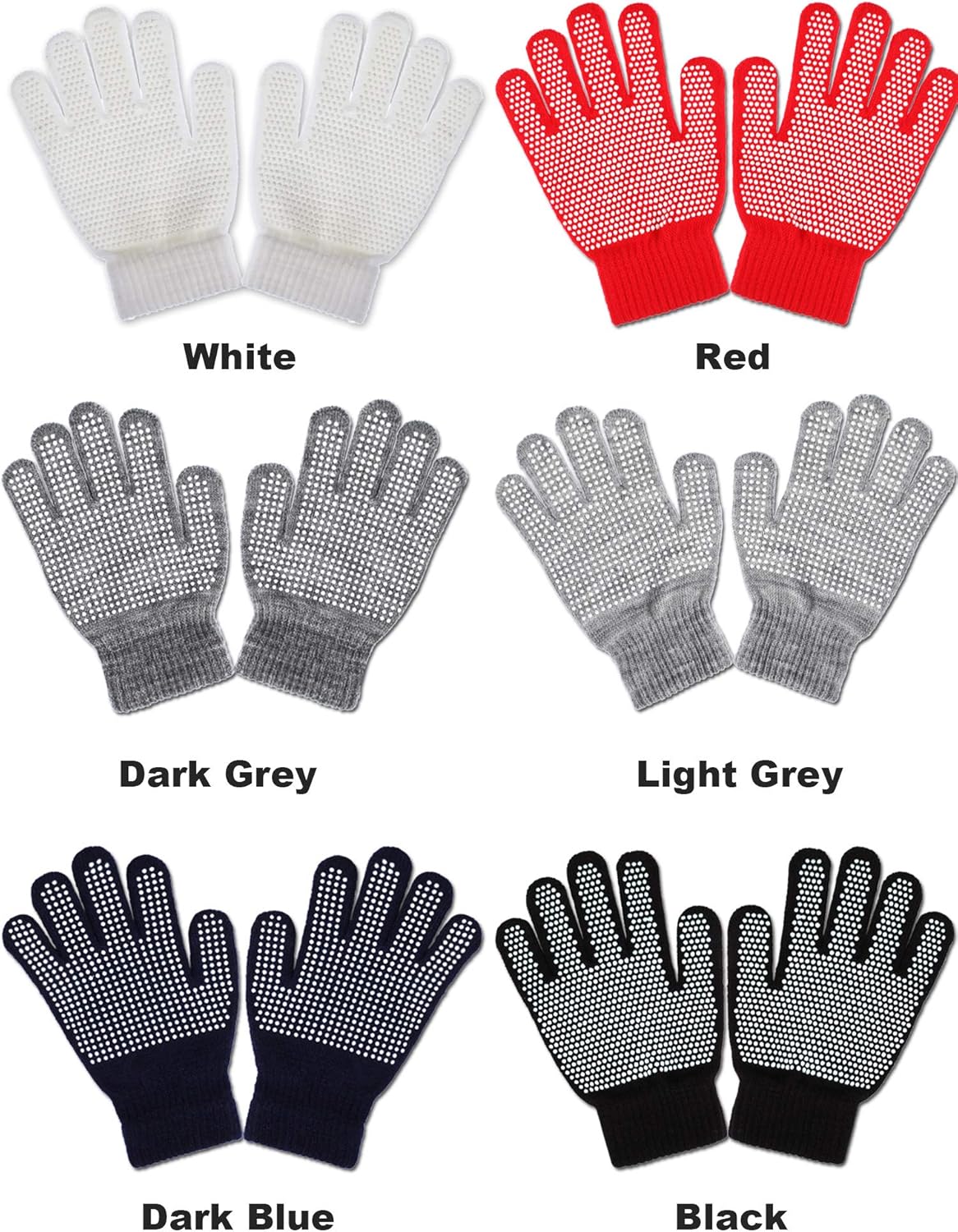 Sumind 12 Pairs Winter Knitted Stretch Grip Gloves Anti Slip Knit Warm Gloves for Children - Image 3