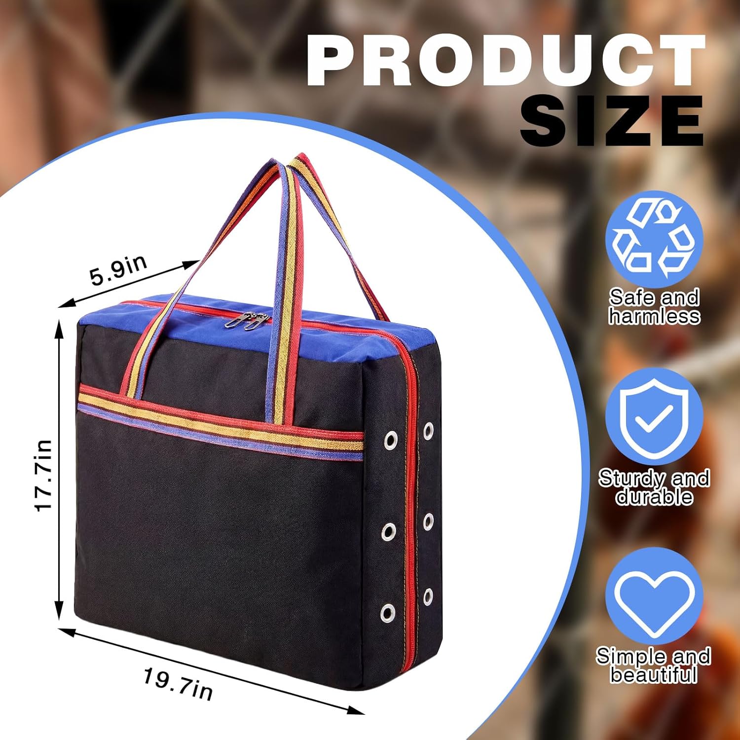 Gilprop Single Compartment Cage for Transporting Roosters, Galponeras Bolsa Jaulas para Gallos De Pelea, Maleta Cargador Carrier Case Chicken Crates Travel Competition Canvas Bag Fighting