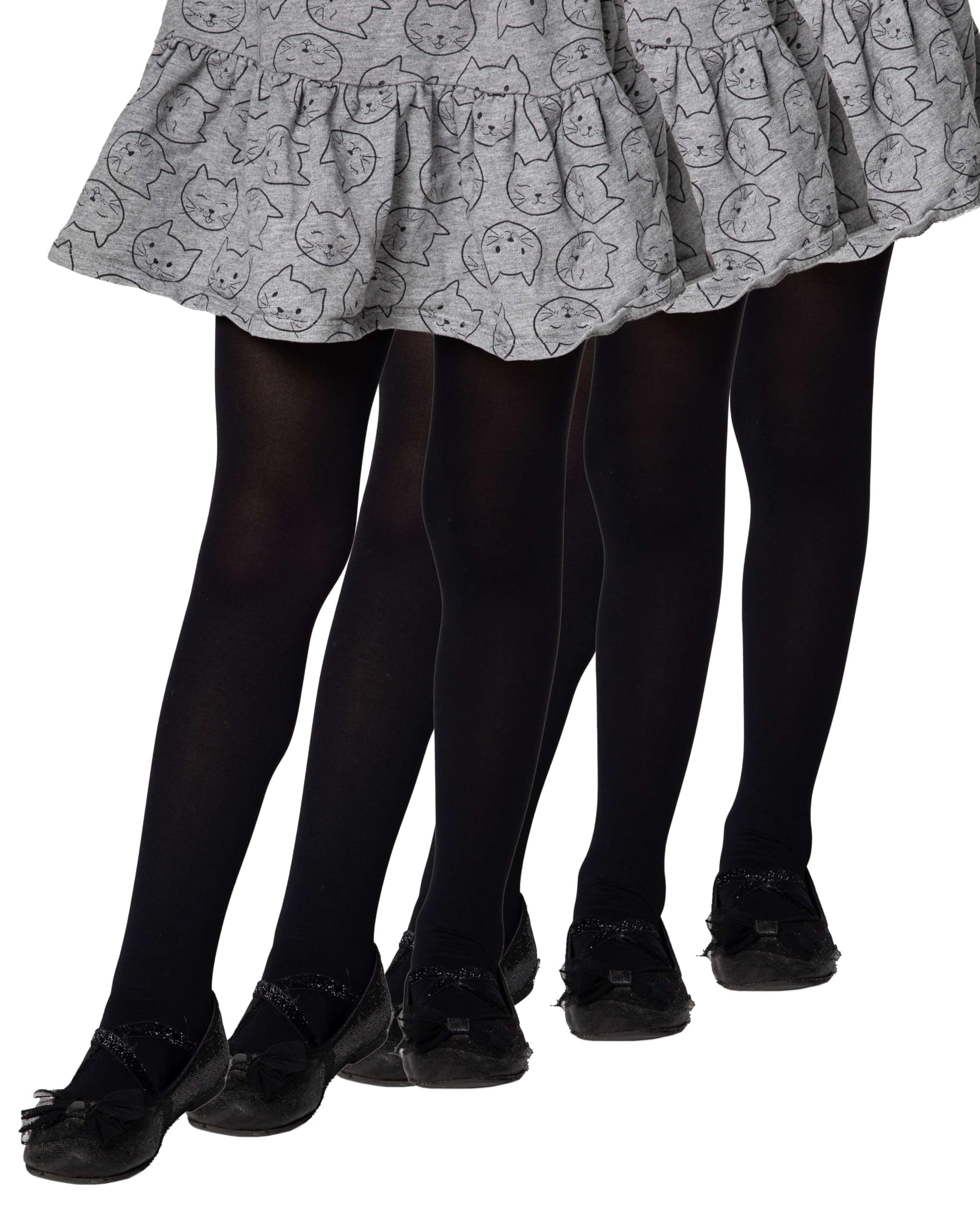 Lores Girls Black (Nero) 3-Pack Black Tights 40 Denier Opaque Footed – Soft Microfibre Ballet Pantyhose – School Uniform Plain Hosiery For Kids Dance, Gymnastics & Everyday Wear, 3-4 Years (98/104 Cm)