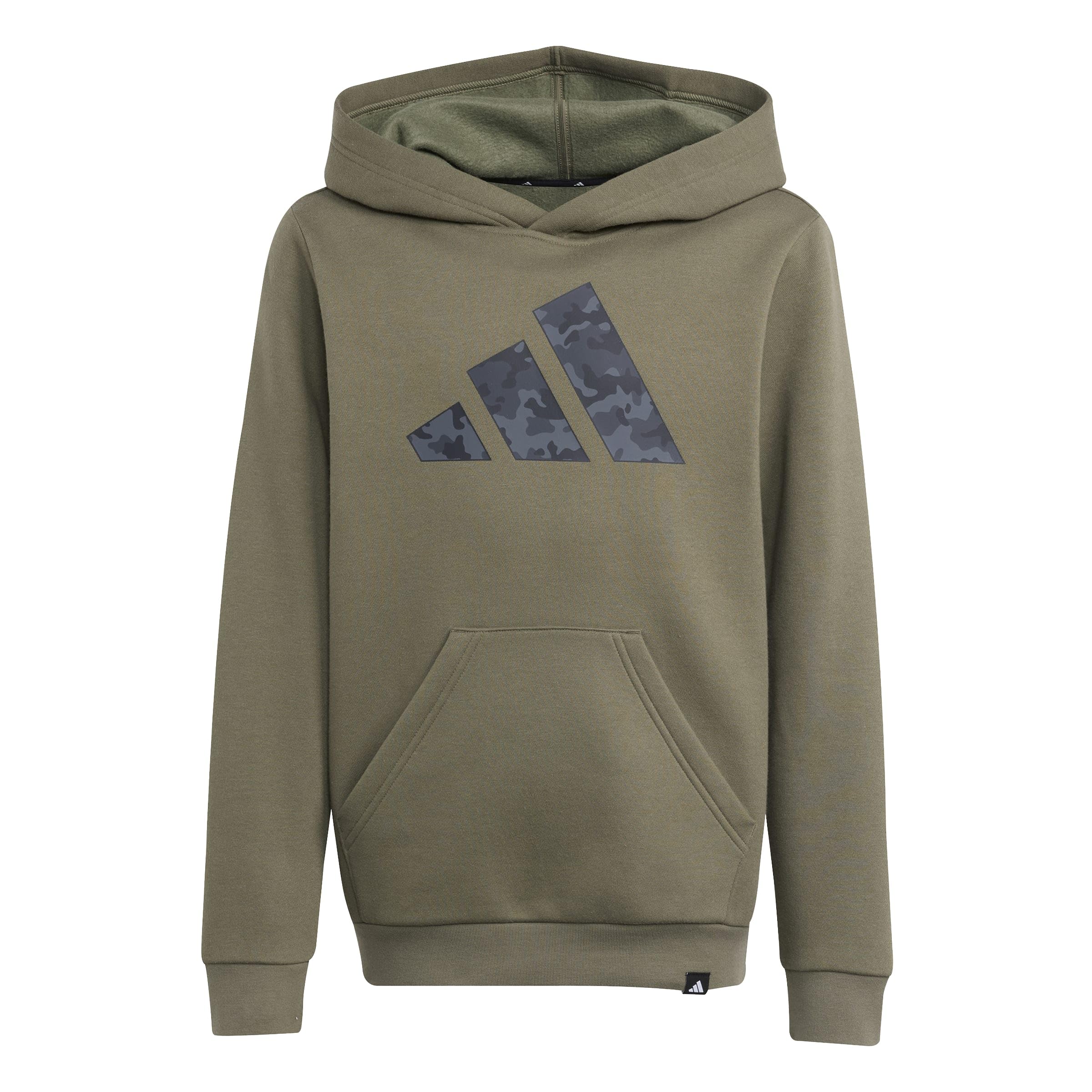 adidas Unisex Kids CAMO GRAPHIC HOODIE JUNIOR, olive strata, 7-8 Years