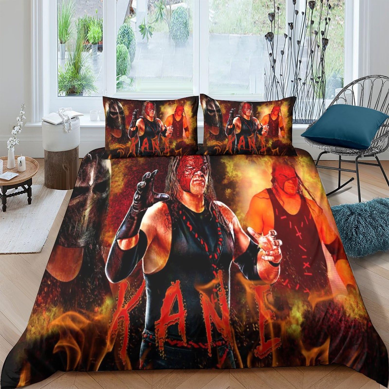 HONGBING Wrestling Comforter Covers 3D Print Sports Quilt Cover for Teens And Adults Duvet Cover Bedding Set Soft Microfiber with Zipper Closure with Pillow Cases 3 Pieces Double（200x200cm）