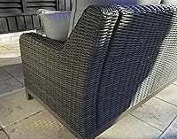 Vista 11 de Signature Design by Ashley Nuvella - Sofá biplaza de mimbre para patio al aire libre Elite Park con cojín, tela resistente a la intemperie, gris