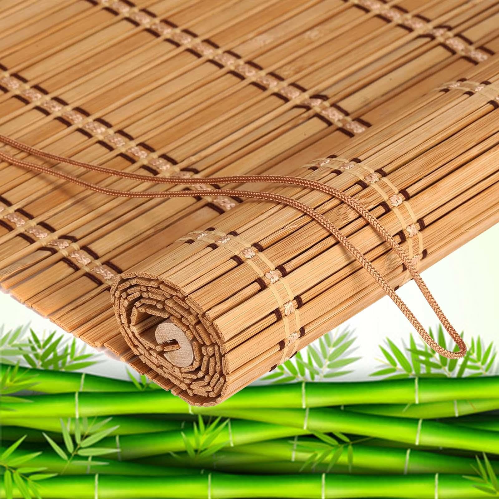 Pxzybd W×H Bamboo Blinds 50Cm 60Cm 70Cm 80Cm 90Cm 100Cm 120Cm 140Cm Wide,Bamboo Roller Shades For Windows,60% Light Filtering Curtains,Roman Blinds,Sunshade Roll Up Blinds,With Lifter,-100×140Cm(39*55In)