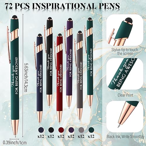 Miniatura 9 de 48 unidades de regalos de agradecimiento al personal, bolígrafos motivacionales, blocs de notas, regalos de agradecimiento a granel para profesores,