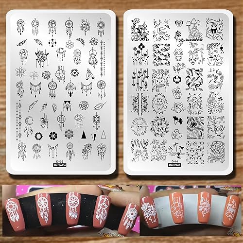 Miniatura 7 de Plantilla de estampado de uñas con patrón de piel de serpiente, bonita expresión facial, diseño de uñas, placa de estampado de cráneo, leopardo,