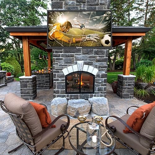 Miniatura 7 de SYLVOX TV al aire libre de 43 pulgadas, Smart TV compatible con Google impermeable 4K LED televisión al aire libre con altavoces duales, compatible