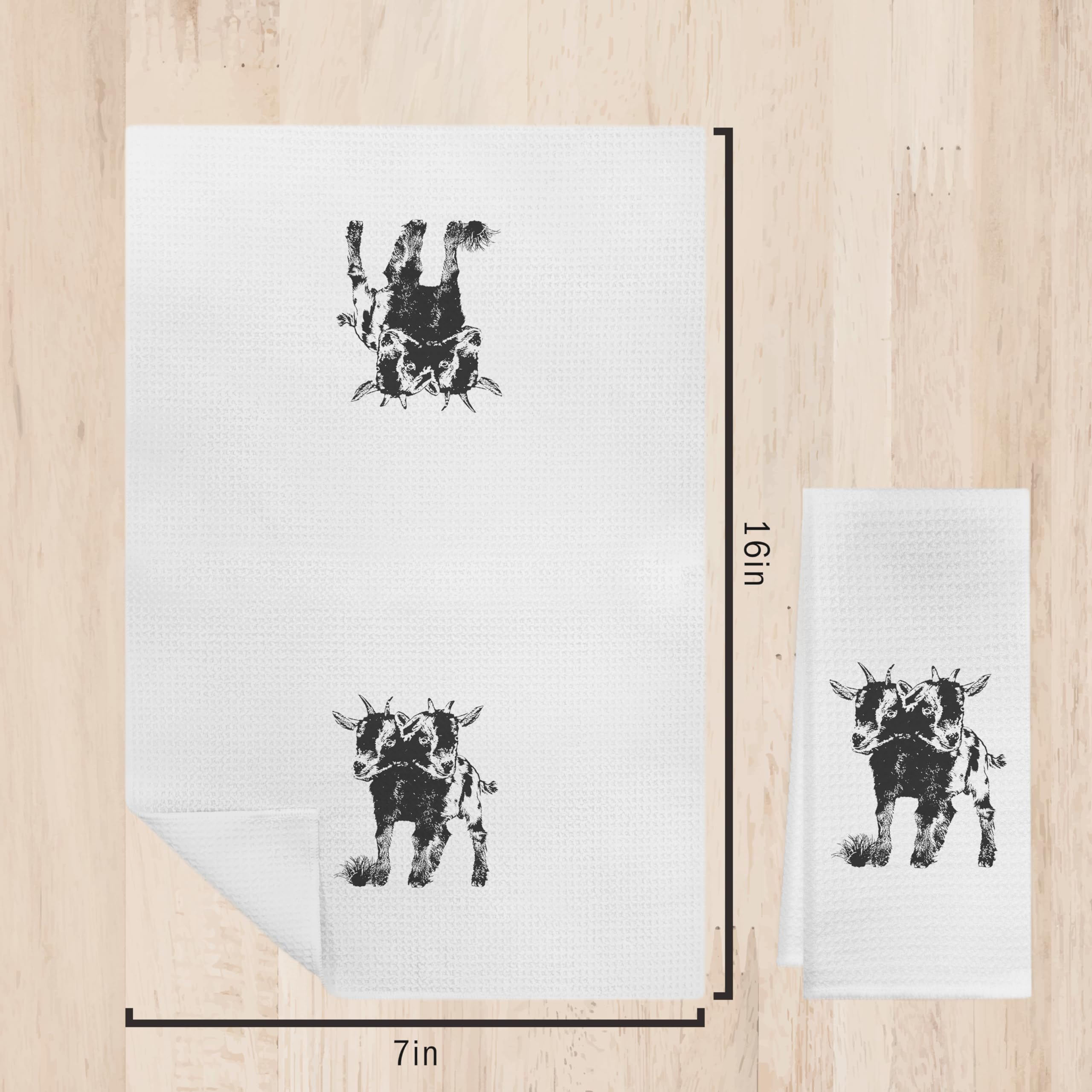 GICHUGI Gothic Decorative Kitchen Hand Towels 16x24 - Goth Kitchen Towels, Devil Goat Gothic Bathroom Hand Towels, Witchy Gifts, Gothic Kitchen Accessories, White