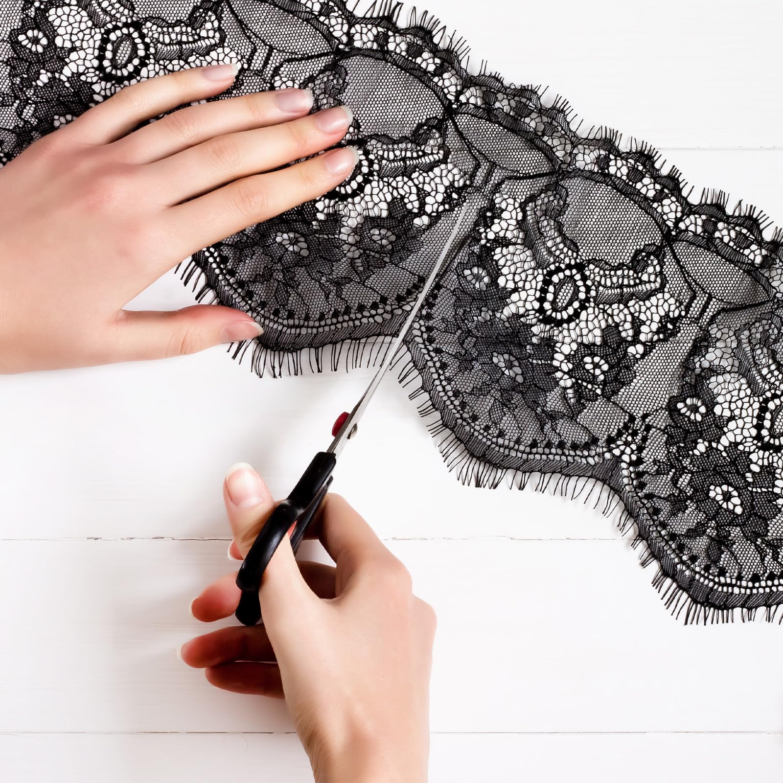 QUARKZMAN 10pz Rosso 1.1 Pollici Largo 10 Yards Cotone Pizzo