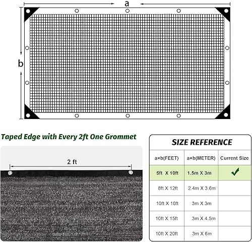 Miniatura 24 de Garden expert Tela 50% para sombra, lona de malla de 10 x 10 pies con ojales para cubierta de plantas, patio, pérgola, invernadero, automóvil