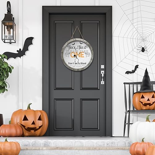 Miniatura 2 de Cartel de feliz Halloween para las fiestas, truco o trato, por favor, toma uno, no seas un ghoul
