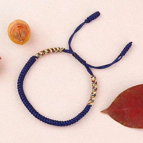 Miniatura 44 de Pulseras tibetanas hechas a mano con cuerda roja para él y ella, pulsera de la amistad, pulsera de la amistad, hilo negro y rojo para protección