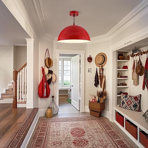 Miniatura 56 de Lámpara Colgante Industrial Electrochapada en Oro de 11.8 pulgadas, Paquete de 2, Lámparas Colgantes de Metal para Isla de Cocina, Lámpara Colgante