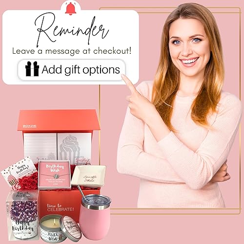 Miniatura 8 de Caja de feliz cumpleaños para mujer cesta de cumpleaños única para mujer con regalos para mamá hija hermana esposa mejor amiga y mujer paquete de