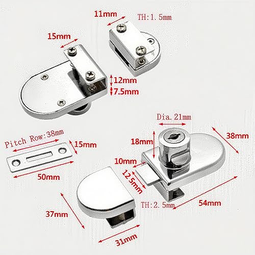 Miniatura 3 de LC LICTOP Cerradura de puerta de cristal, cerradura de puerta doble, reloj de joyería, gabinetes de exhibición de teléfono, cerradura de libro de