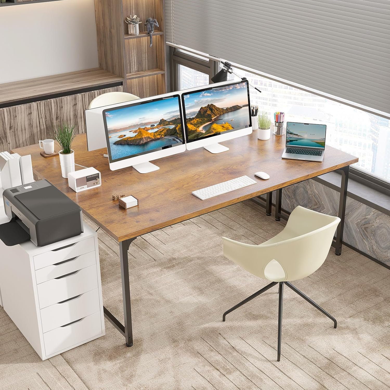 ODK СТОЛ КОРИЧНЕВЫЙ 160 СМ СТАБИЛЬНАЯ МЕТАЛЛИЧЕСКАЯ РАМА