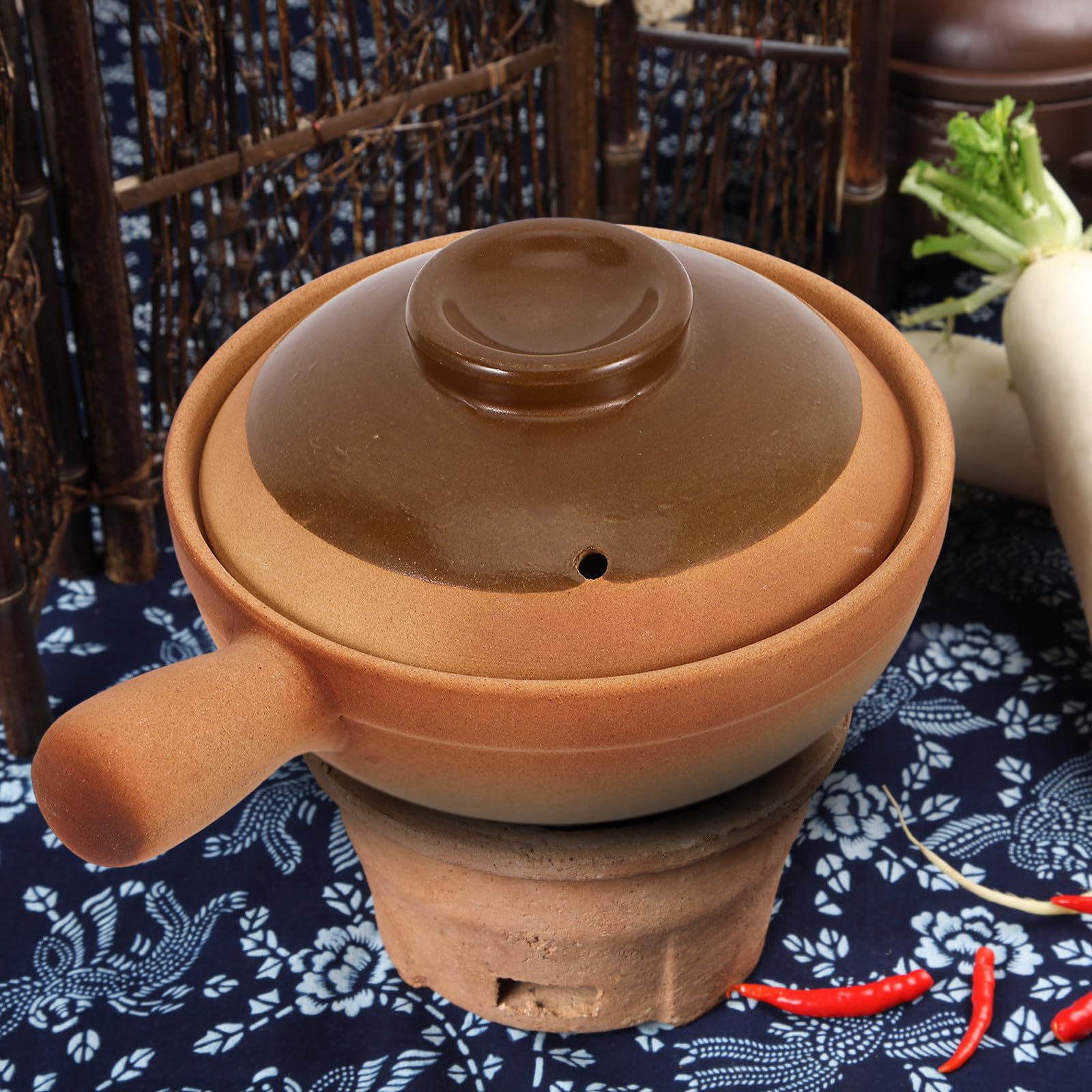 Casseruola in Ceramica 850ml con Manico, per Zuppe e Riso