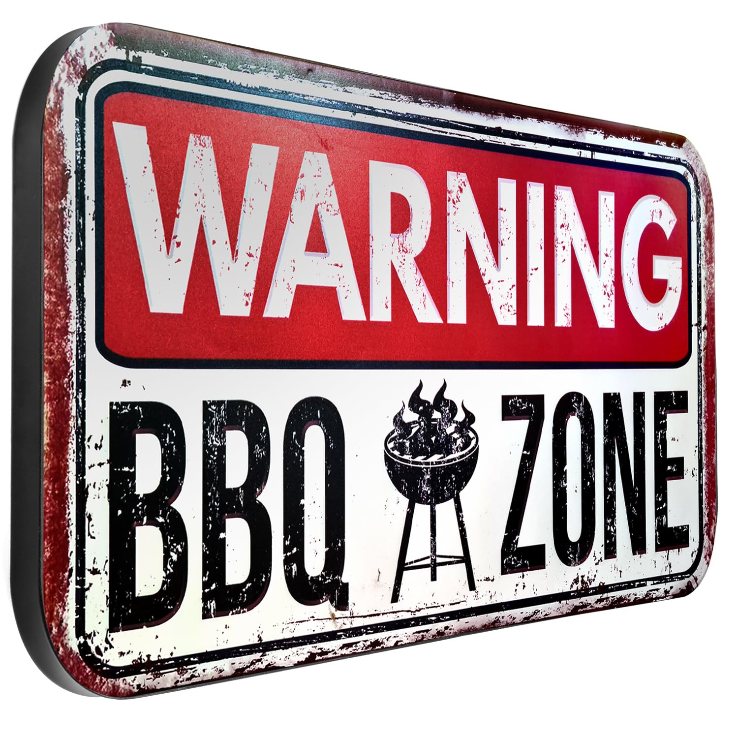 Moritz Targa in metallo XXL Warning BBQ Zone 100 x 46,5 vintage retrò nostalgico metallo decorazione targa in metallo targa in metallo